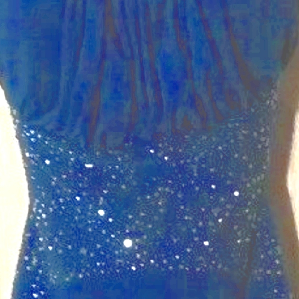 Blondie Nites by Stacysklar Blue Jr 3 Straps Long Sequins Homecoming Prom